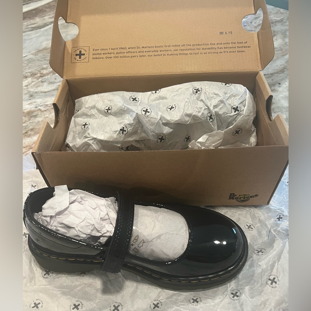 Dr.Martens Maccy - Mary Jane - Girls Size 3 - Black Patent Leather